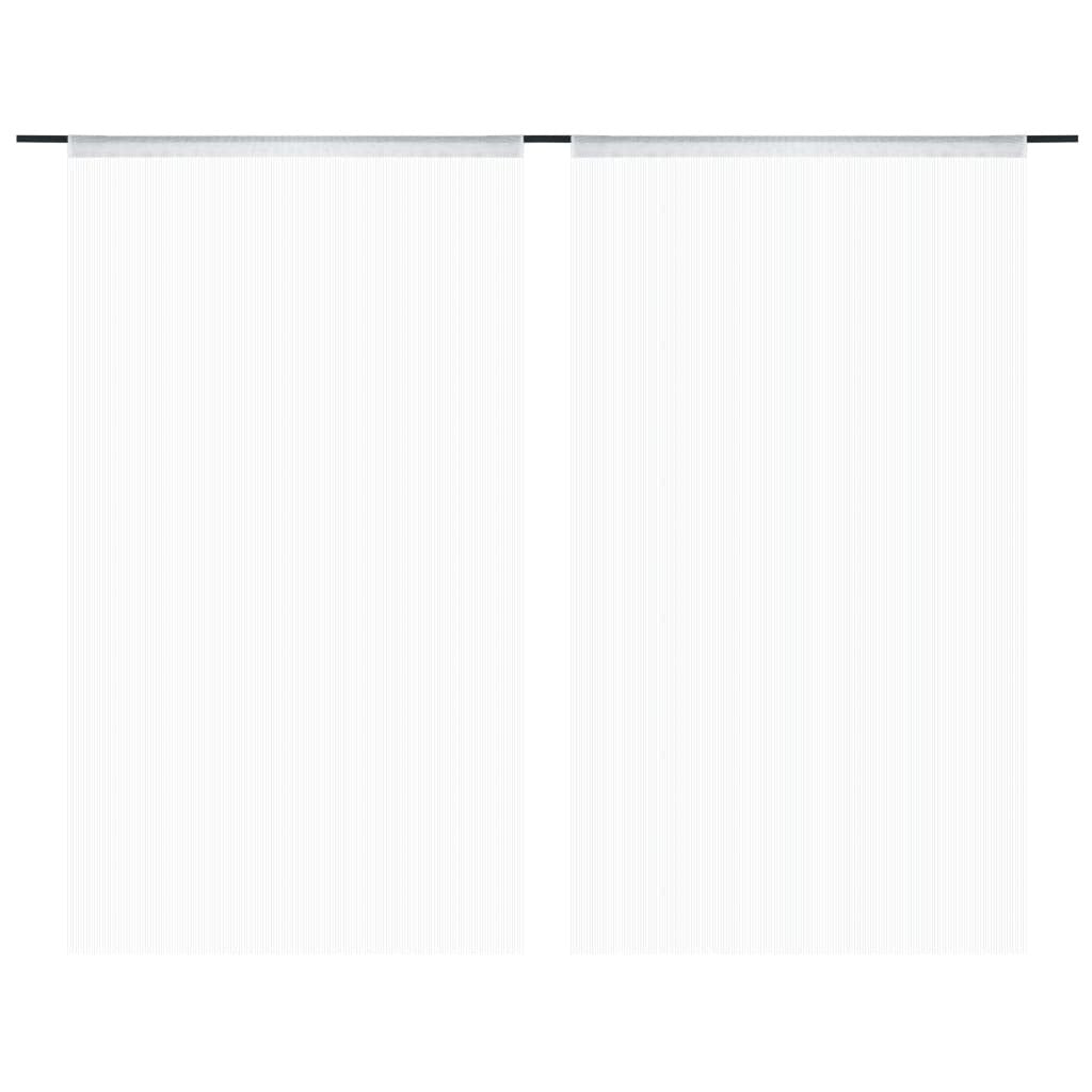 String Curtains 2 pcs 100x250 cm White