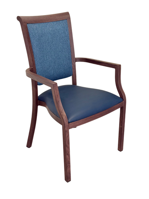 Harvey Dining Chair Stackable with Comfortable Faux Leather & Fabric Back