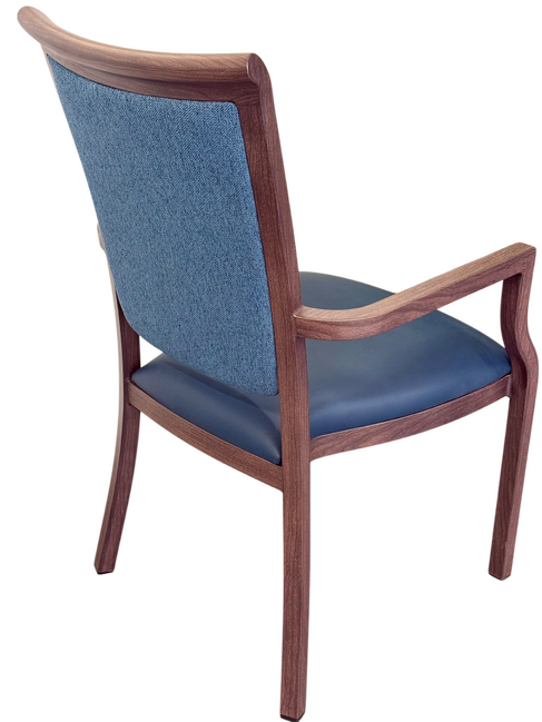 Harvey Dining Chair Stackable with Comfortable Faux Leather & Fabric Back