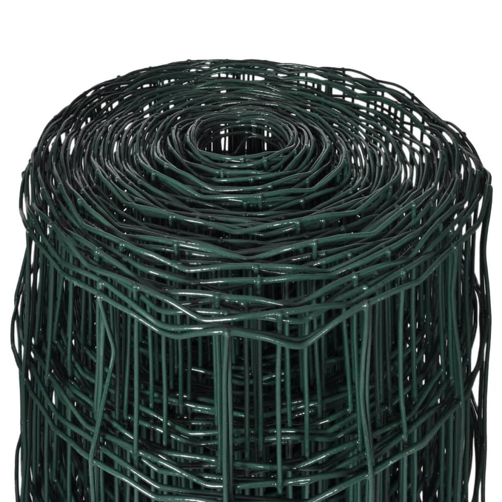 Euro Fence Steel Wire PVC Coated 25x0.8m Green Garden Mesh Panel Roll