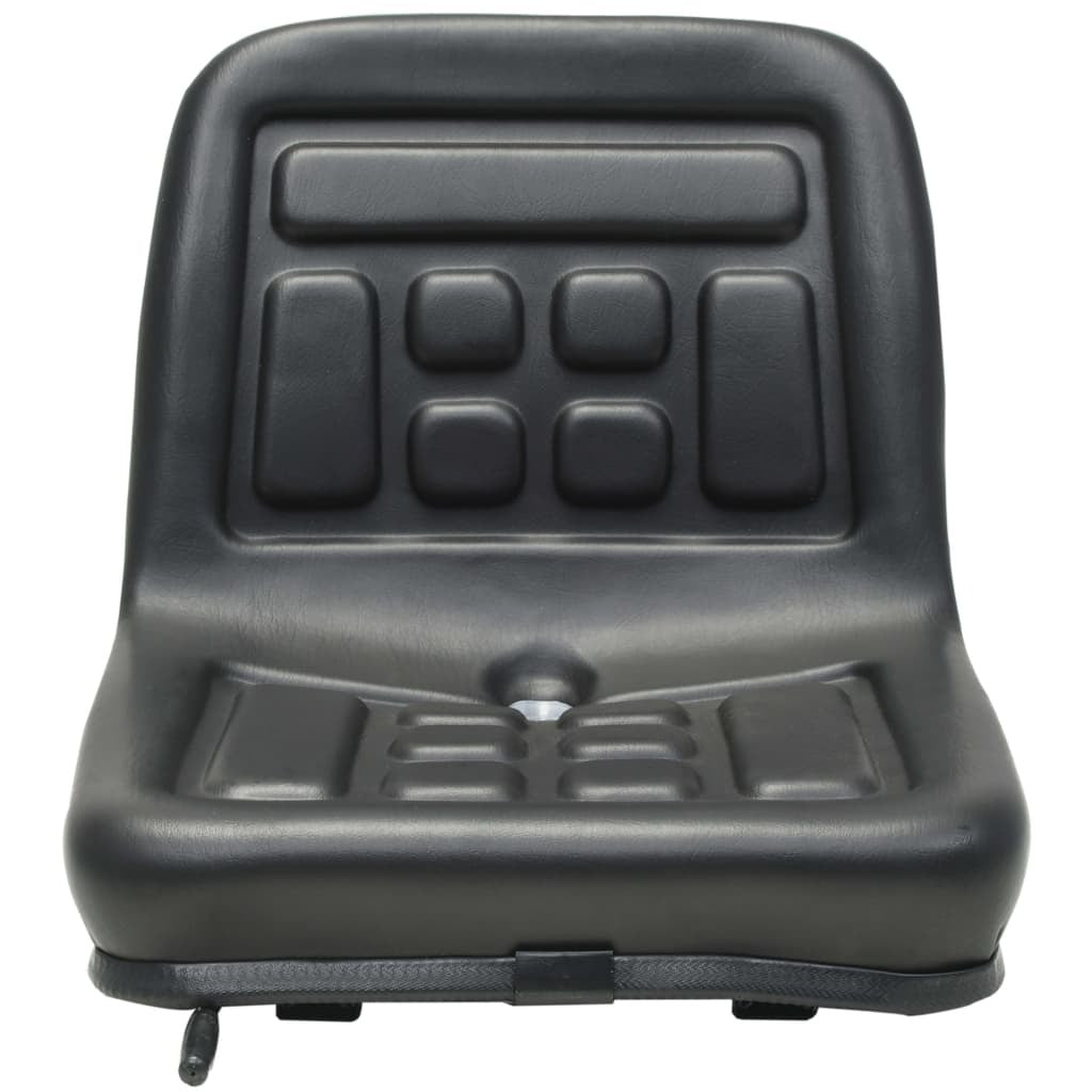 Universal Tractor Seat Black PVC Steel Frame Adjustable Slide Drain Hole