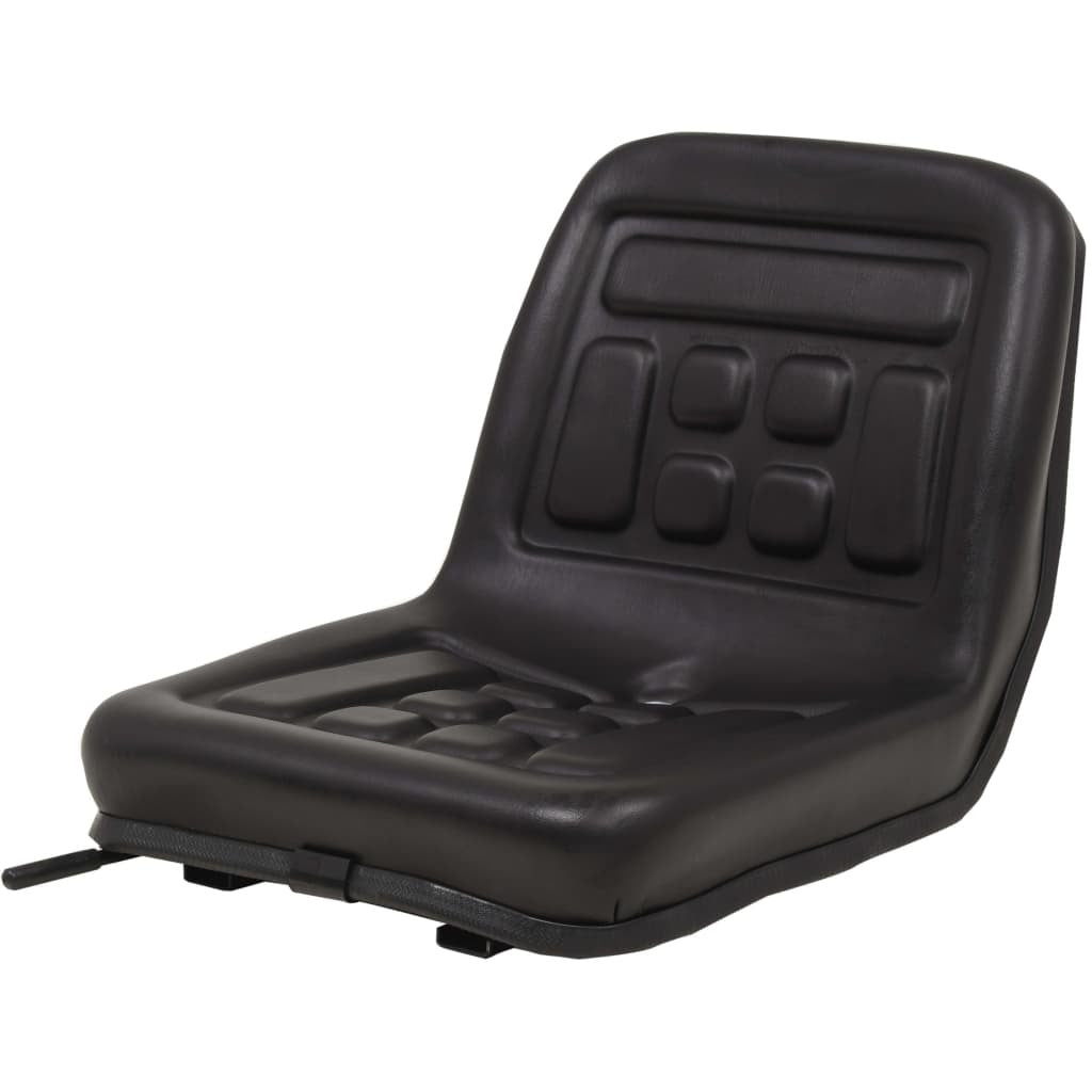 Universal Tractor Seat Black PVC Steel Frame Adjustable Slide Drain Hole