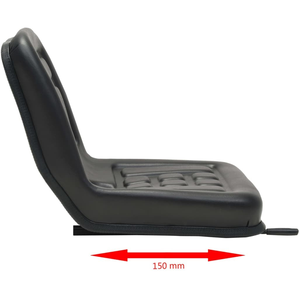 Universal Tractor Seat Black PVC Steel Frame Adjustable Slide Drain Hole