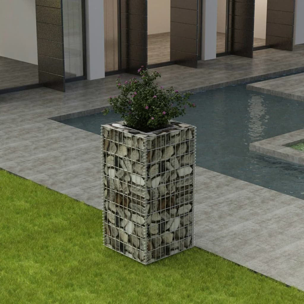 Gabion Raised Bed 50x50x100cm Galvanised Steel Garden Planter Basket Border