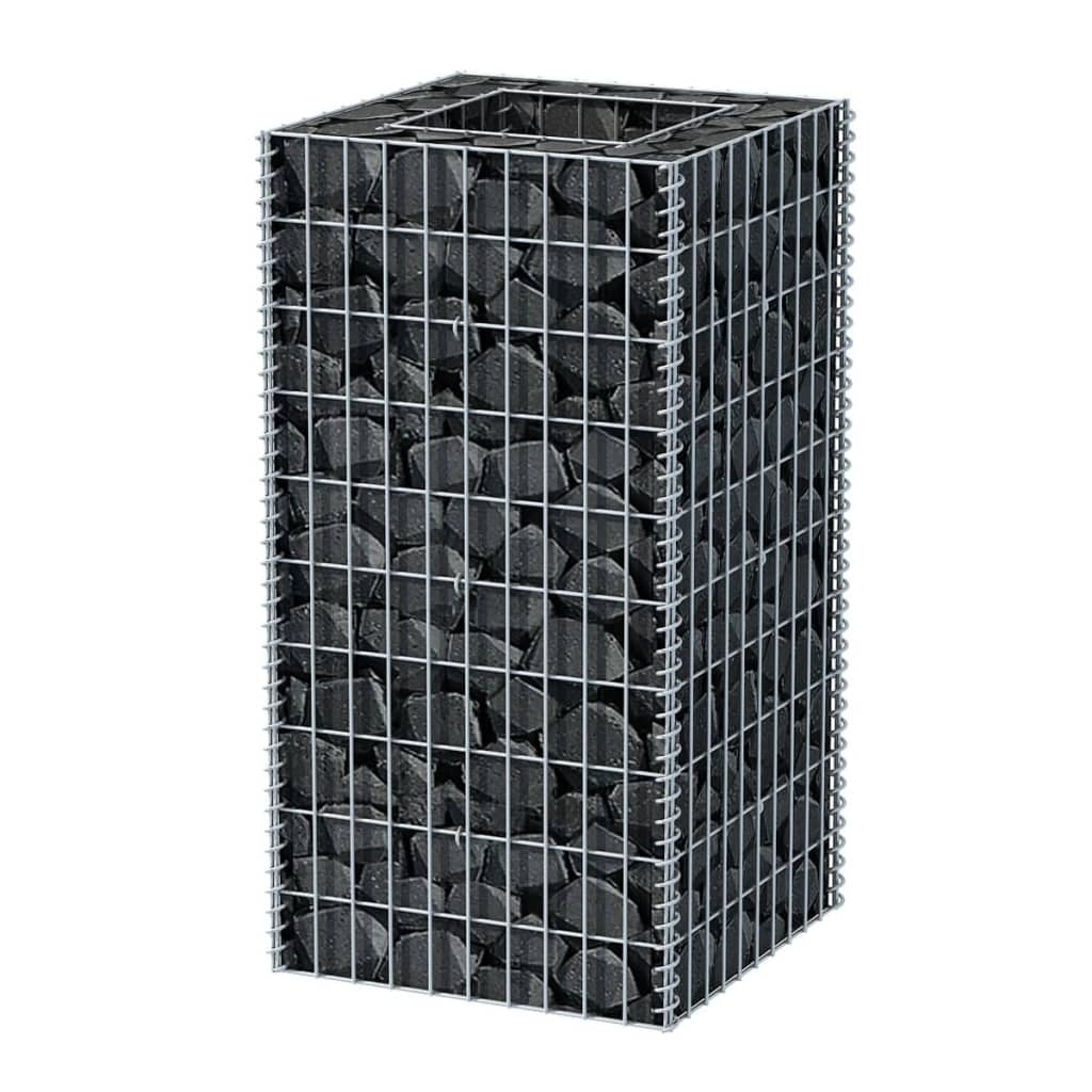 Gabion Raised Bed 50x50x100cm Galvanised Steel Garden Planter Basket Border