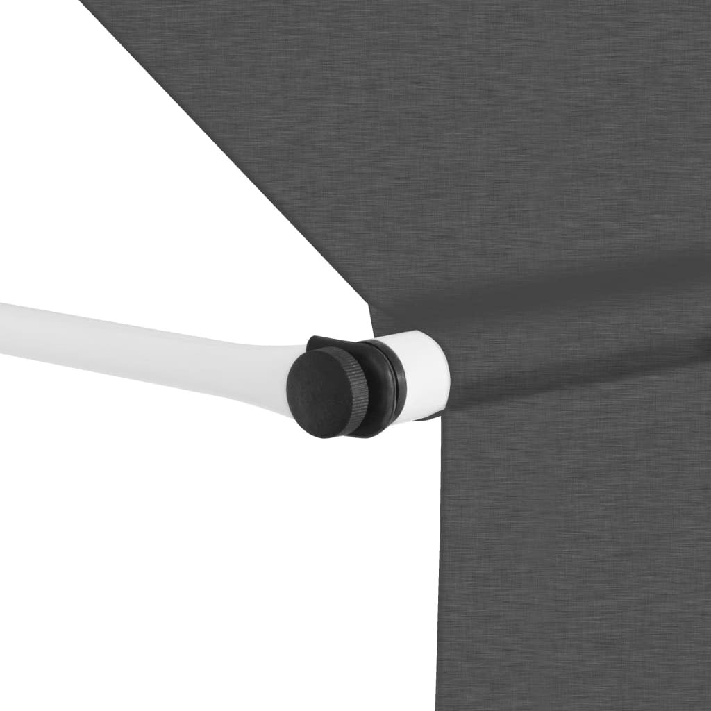 Manual Retractable Awning 400cm Anthracite Steel Frame Outdoor Patio Sun Shade