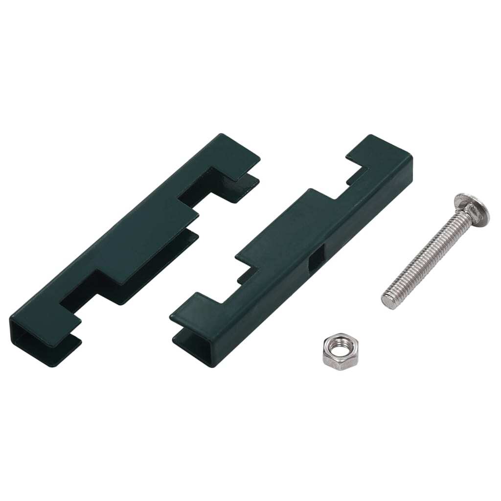 Garden U Mat Connector 10 Sets Green Galvanised Steel Mesh Panel Clip Fence