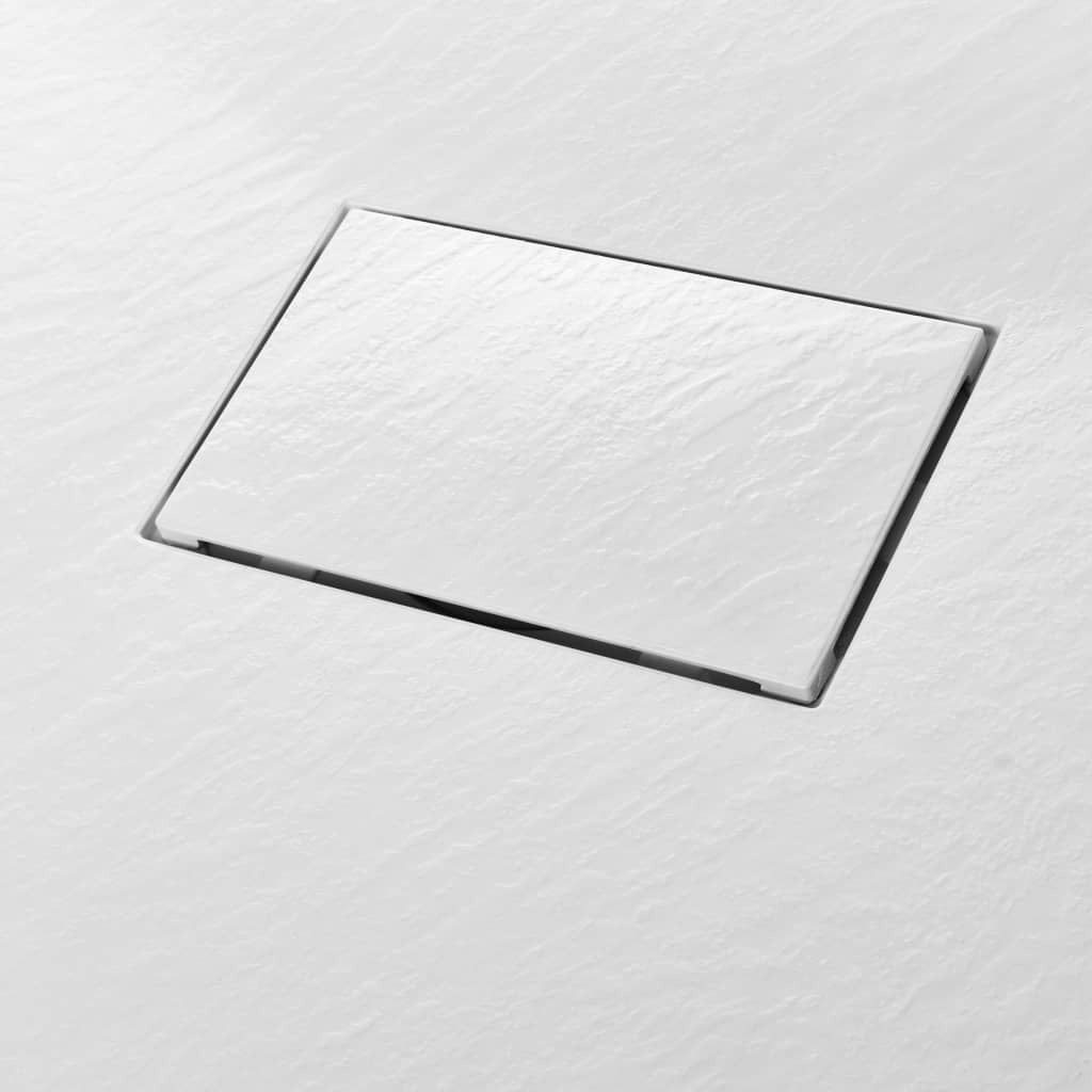 Bathroom Shower Base Tray 100x70cm White SMC Low Profile Anti Slip