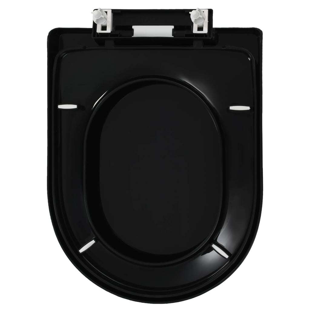 Soft Close Toilet Seat Quick Release Black Polypropylene Bathroom WC
