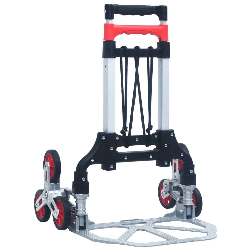 Foldable Stair Climbing Trolley 70kg Aluminium Hand Truck Cart Silver