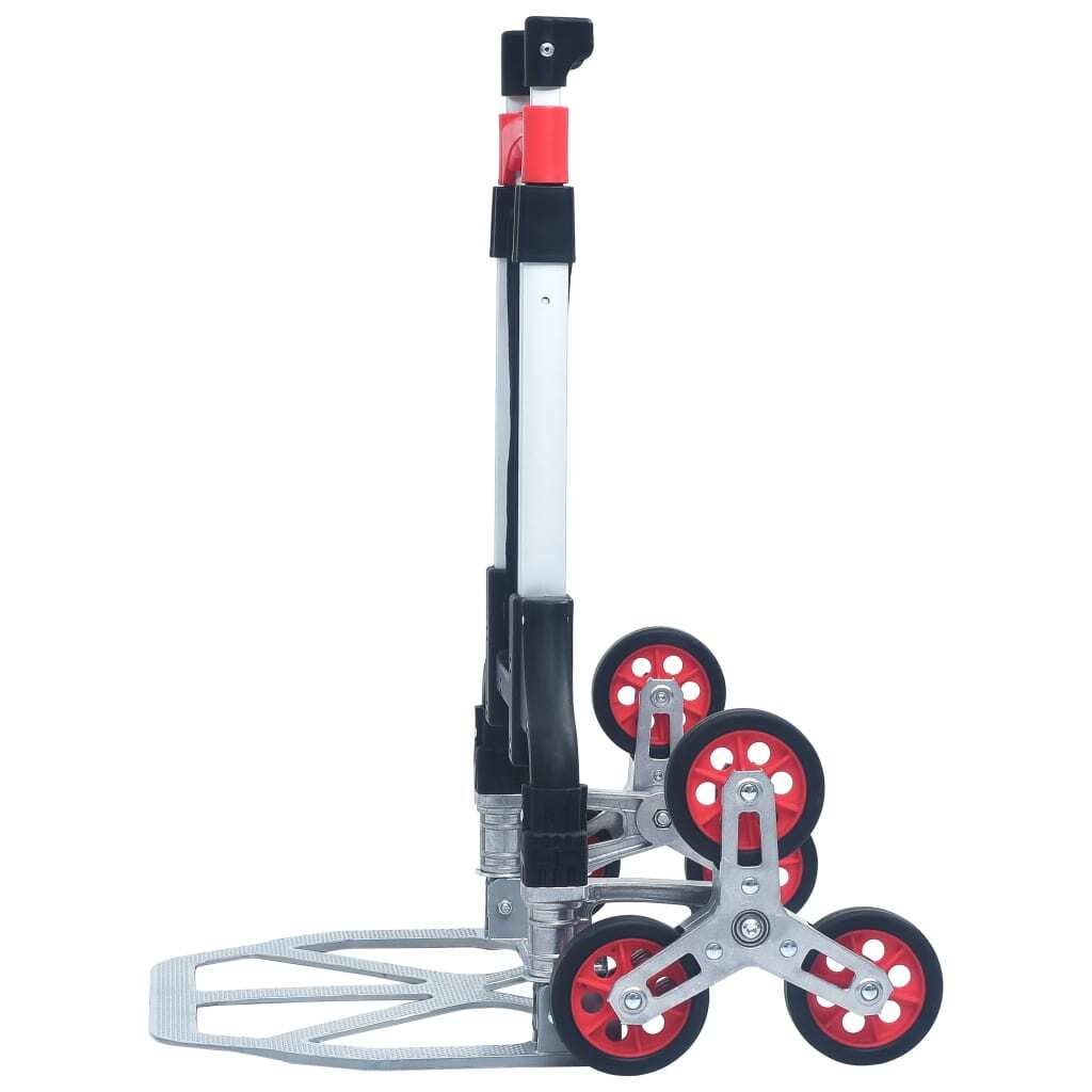 Foldable Stair Climbing Trolley 70kg Aluminium Hand Truck Cart Silver
