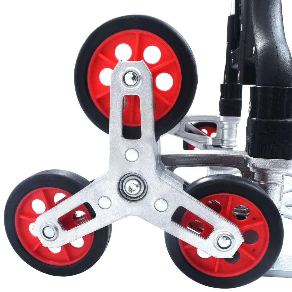 Foldable Stair Climbing Trolley 70kg Aluminium Hand Truck Cart Silver