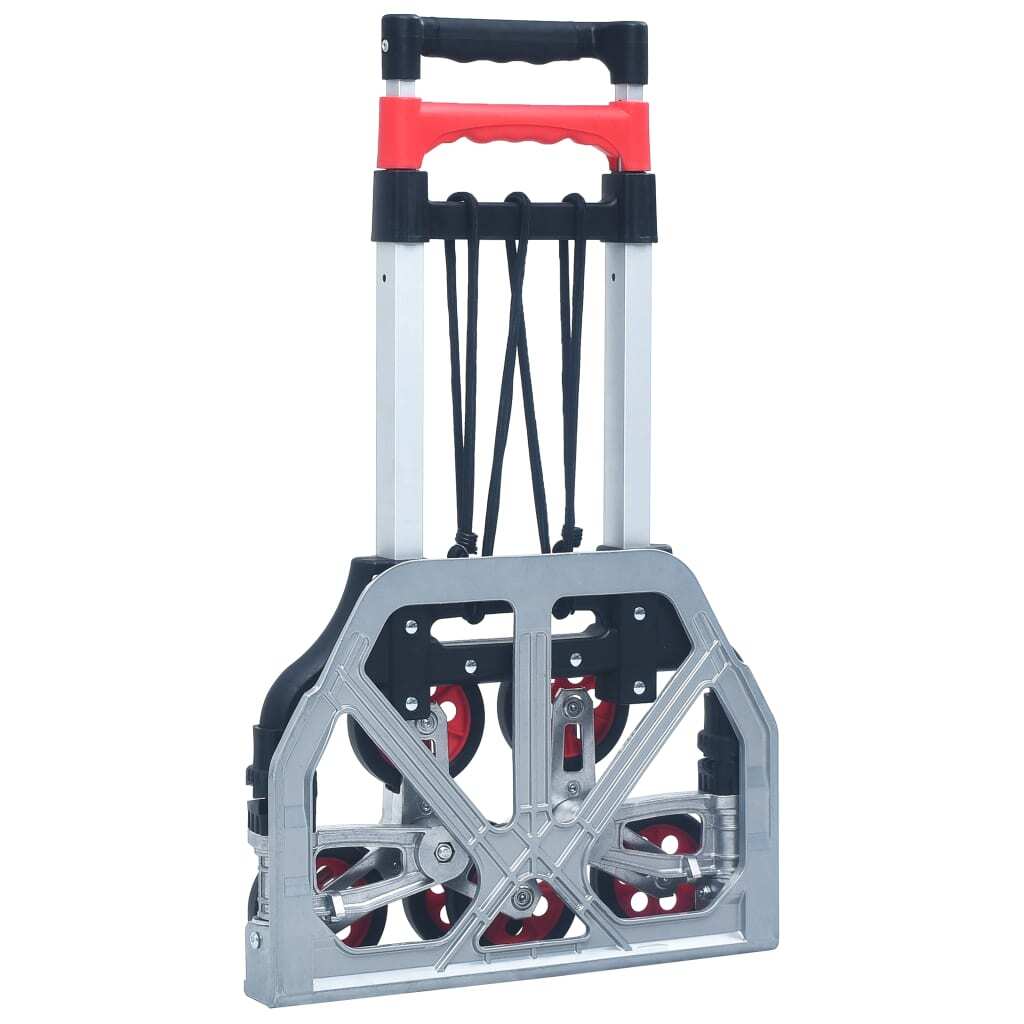Foldable Stair Climbing Trolley 70kg Aluminium Hand Truck Cart Silver