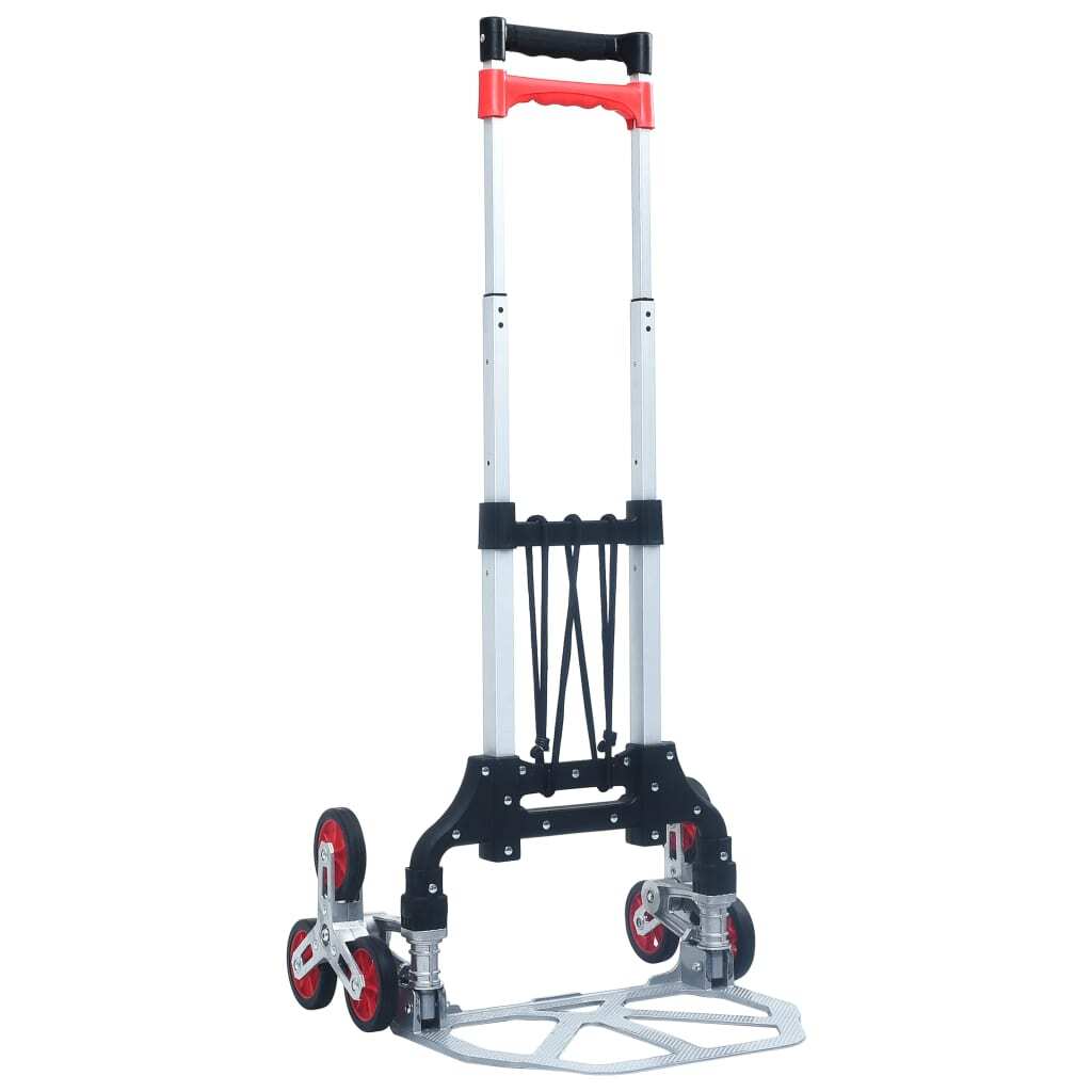 Foldable Stair Climbing Trolley 70kg Aluminium Hand Truck Cart Silver