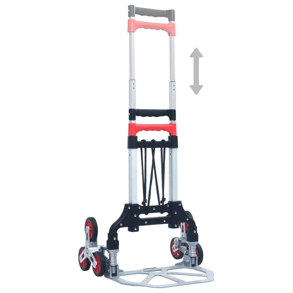 Foldable Stair Climbing Trolley 70kg Aluminium Hand Truck Cart Silver