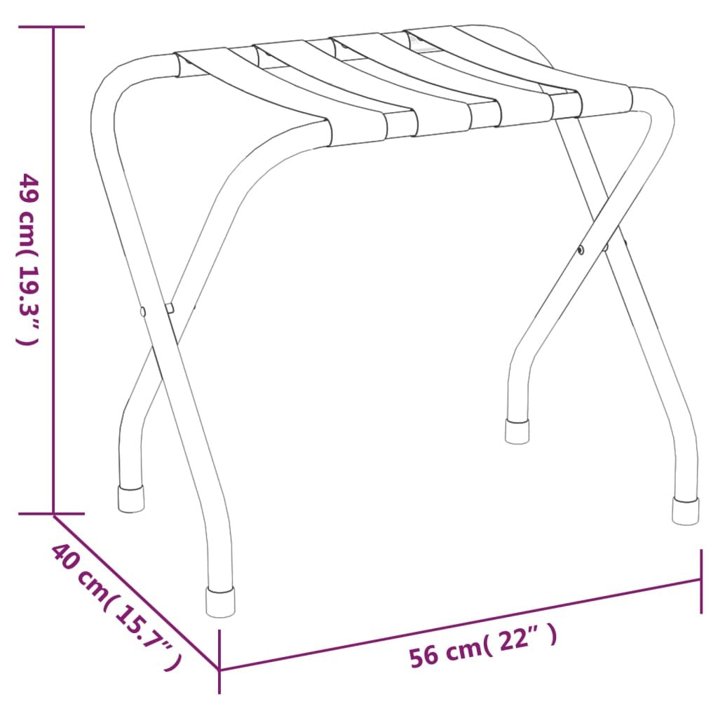 Luggage Rack Black 56x40x49cm Foldable Steel Frame Suitcase Stand Hotel