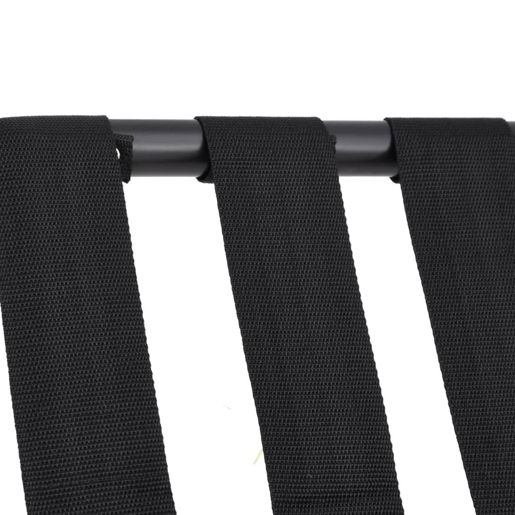 Luggage Rack Black 56x40x49cm Foldable Steel Frame Suitcase Stand Hotel