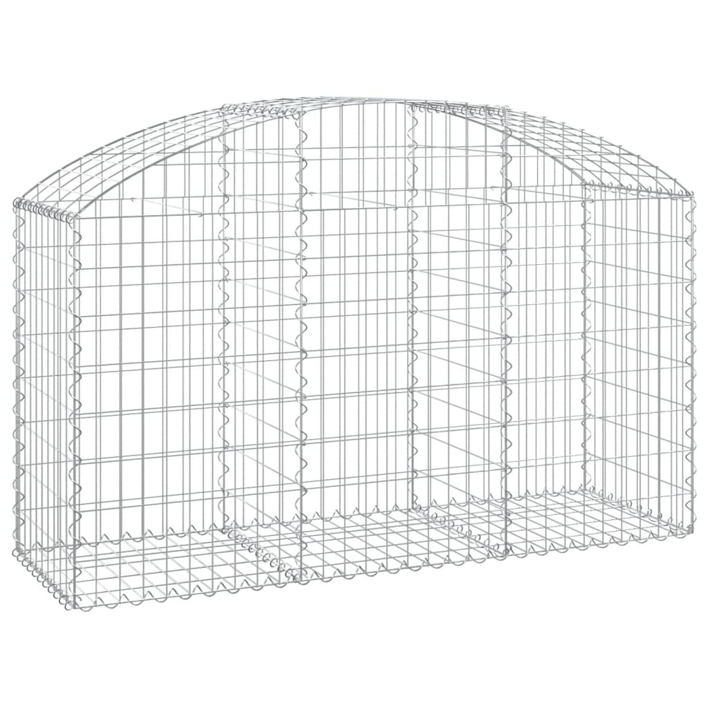 Arched Gabion Basket 150x50x80/100cm Galvanised Iron Garden Wall Stone Cage