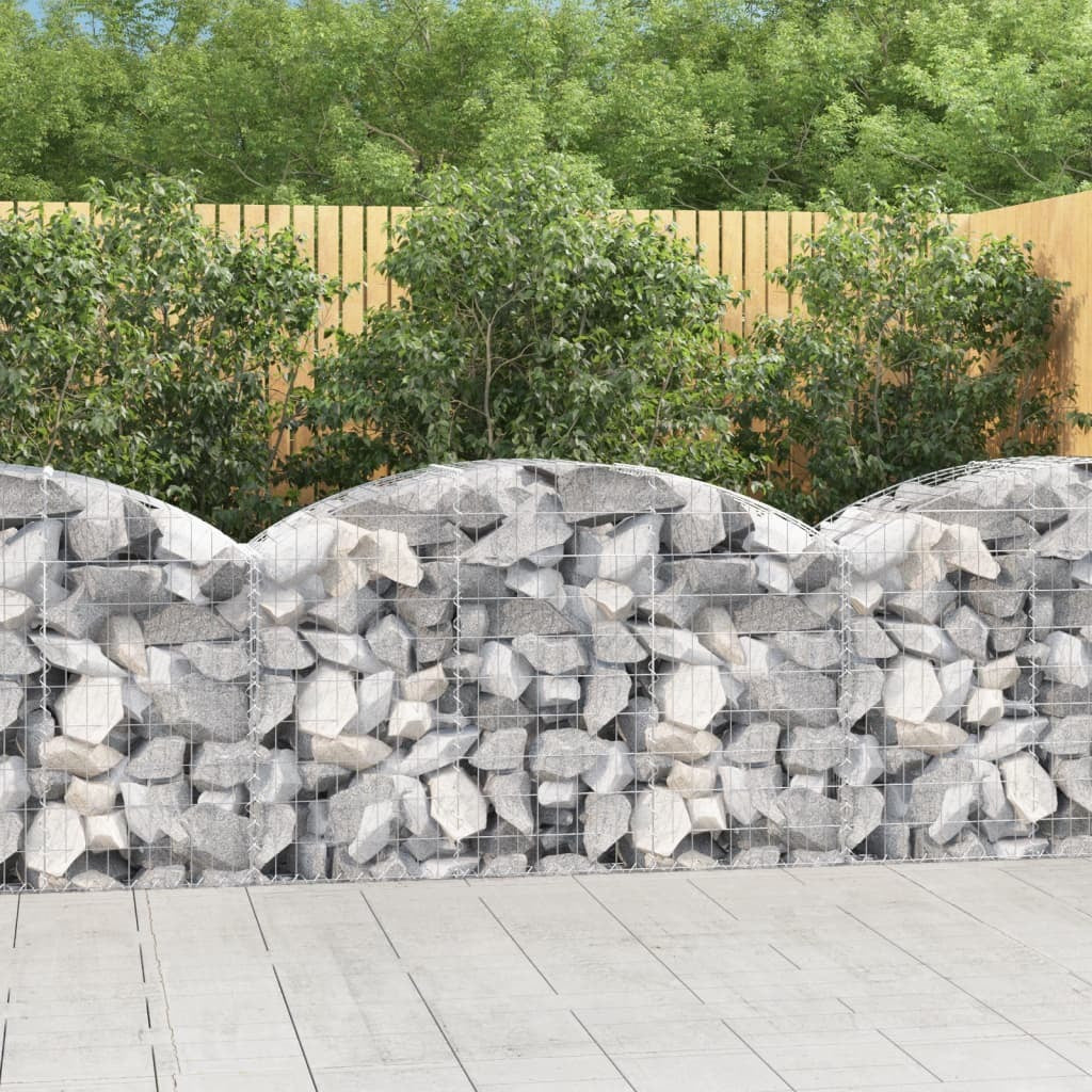 Arched Gabion Basket 150x50x80/100cm Galvanised Iron Garden Wall Stone Cage