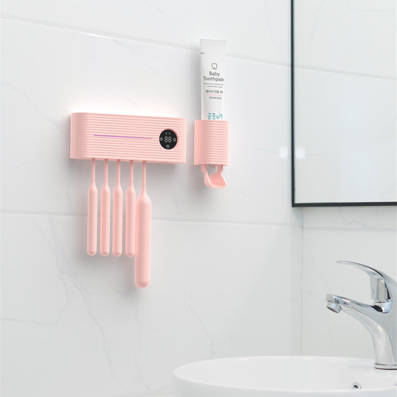 Automatic Wall-Mounted Toothbrush Disinfection Box with Air-Drying and Placement