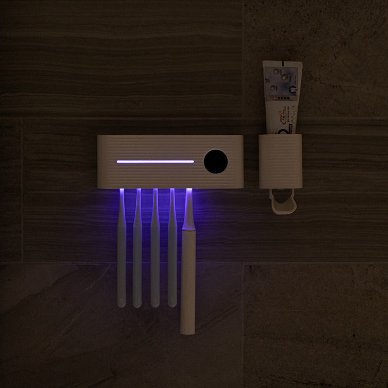 Automatic Wall-Mounted Toothbrush Disinfection Box with Air-Drying and Placement