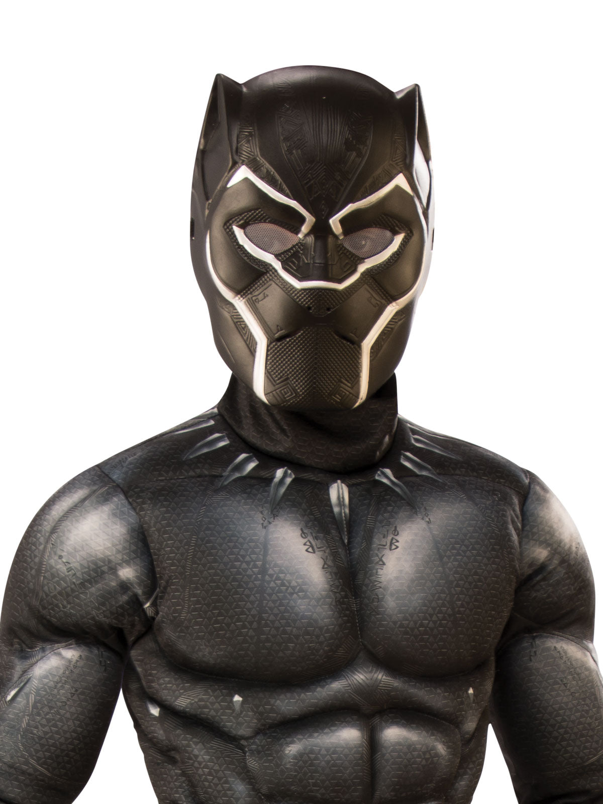 Black Panther Deluxe Costume for Kids Official Marvel Avengers Muscle Jumpsuit Black Colour