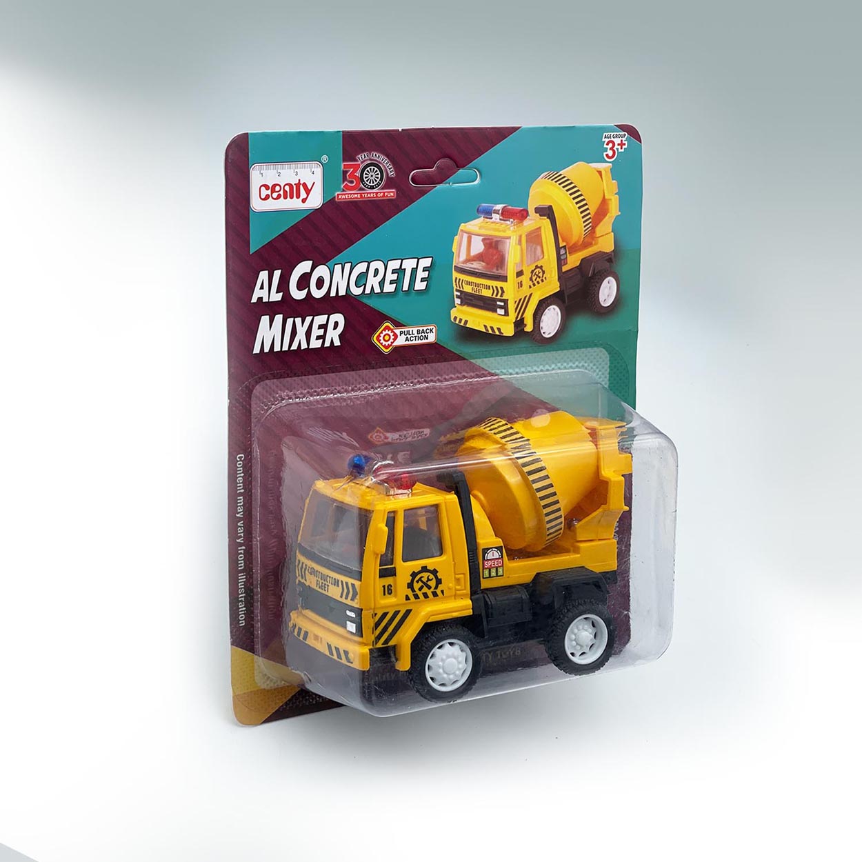 Concrete Mixer Toy Truck with Pull Back Action and Rotatable Mixer Drum
