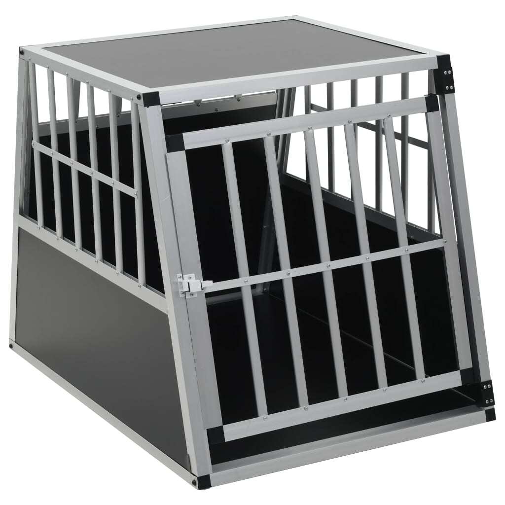 Dog Cage with Single Door Car Travel Crate Pet Carrier Aluminium MDF