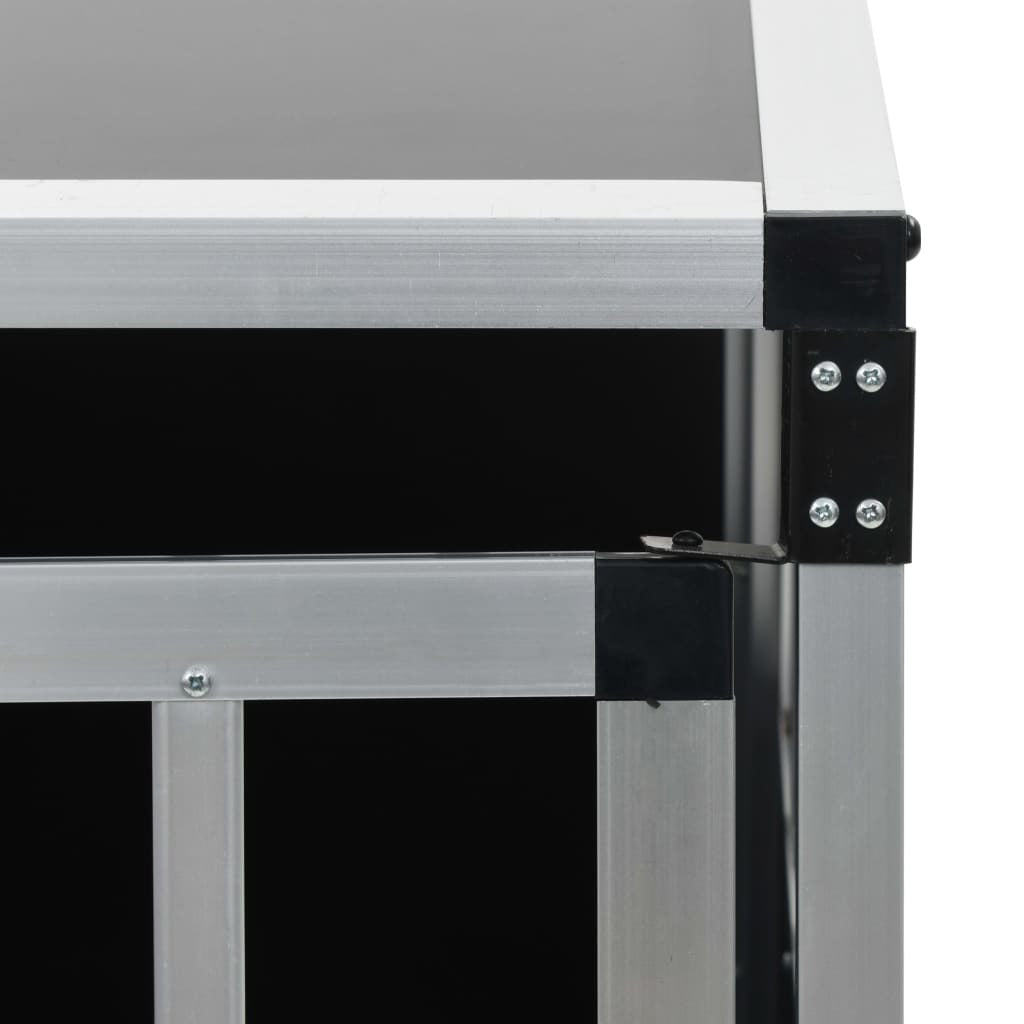 Dog Cage with Single Door Car Travel Crate Pet Carrier Aluminium MDF