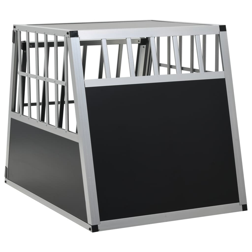 Dog Cage with Single Door Car Travel Crate Pet Carrier Aluminium MDF