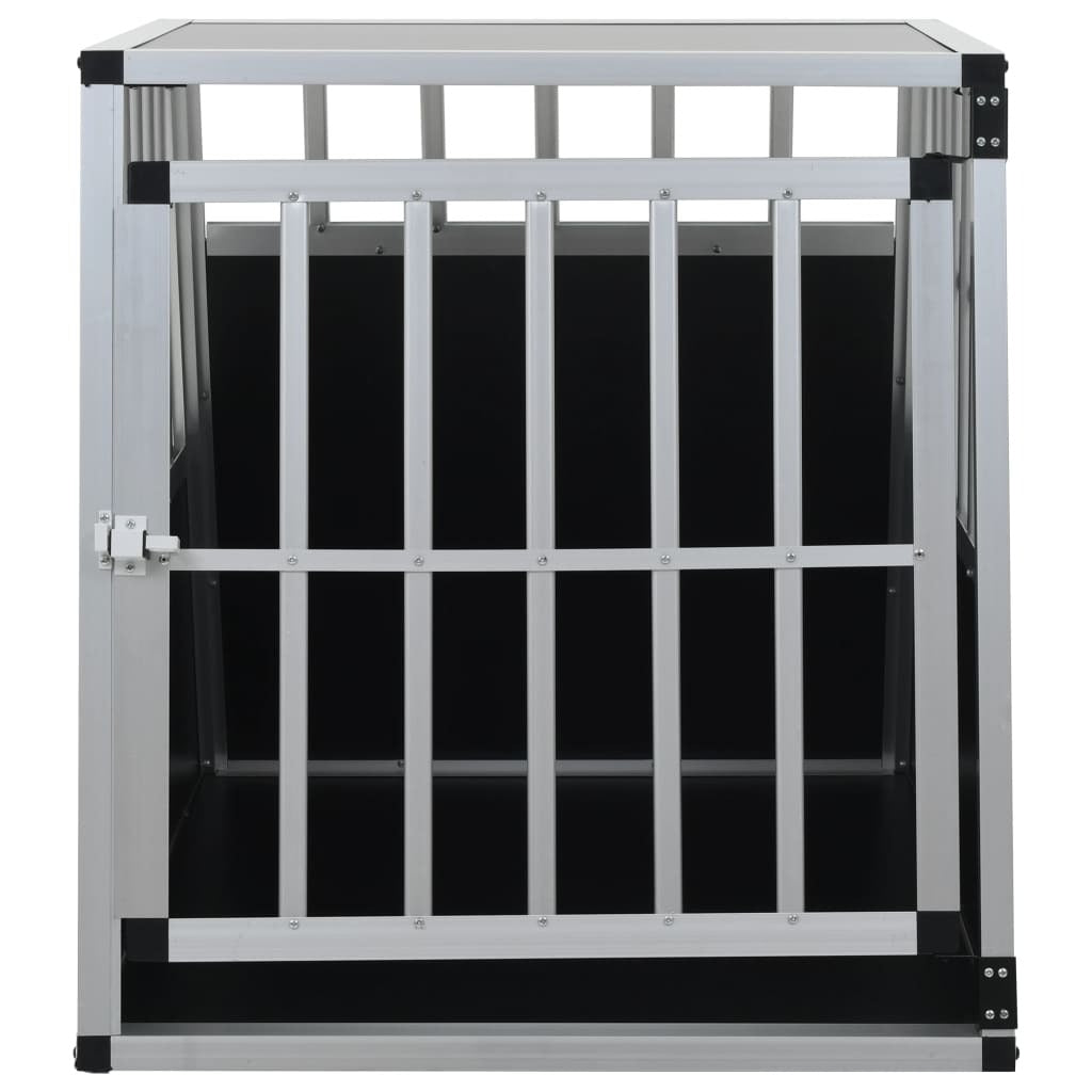 Dog Cage with Single Door Car Travel Crate Pet Carrier Aluminium MDF