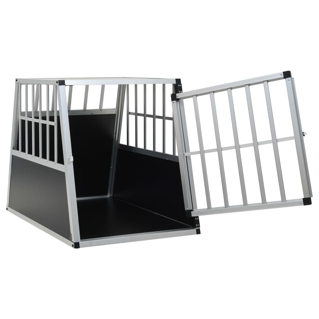 Dog Cage with Single Door Car Travel Crate Pet Carrier Aluminium MDF