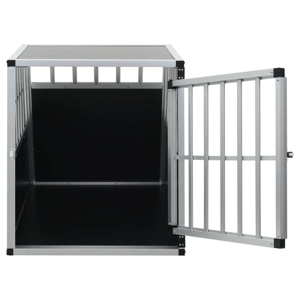 Dog Cage with Single Door Car Travel Crate Pet Carrier Aluminium MDF