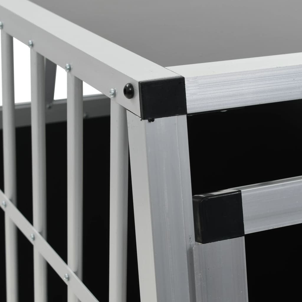 Dog Cage with Single Door Car Travel Crate Pet Carrier Aluminium MDF