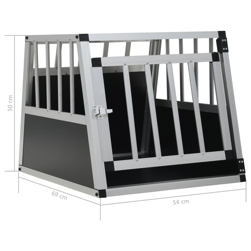Dog Cage Single Door 54x69x50cm Aluminium Car Travel Crate Pet Carrier