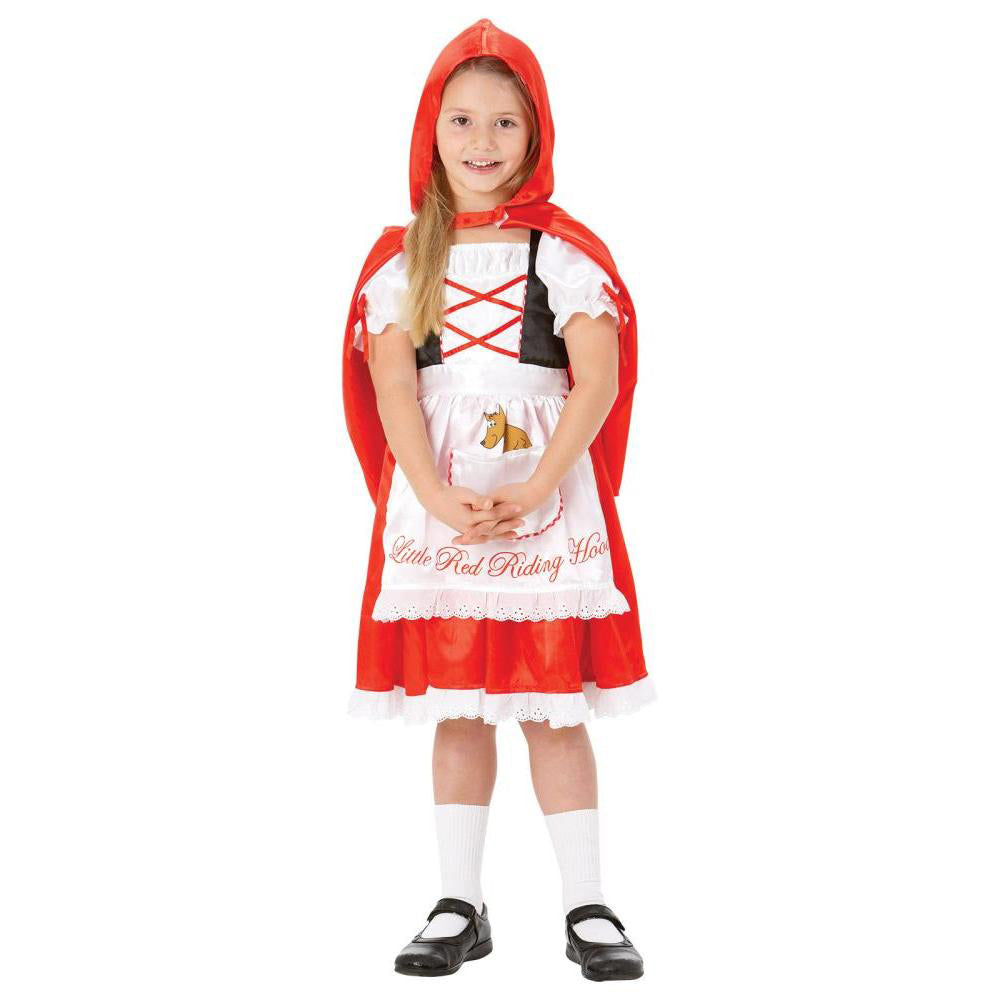 Little Red Riding Hood Fairytale Girls Dress with Cape and Bow