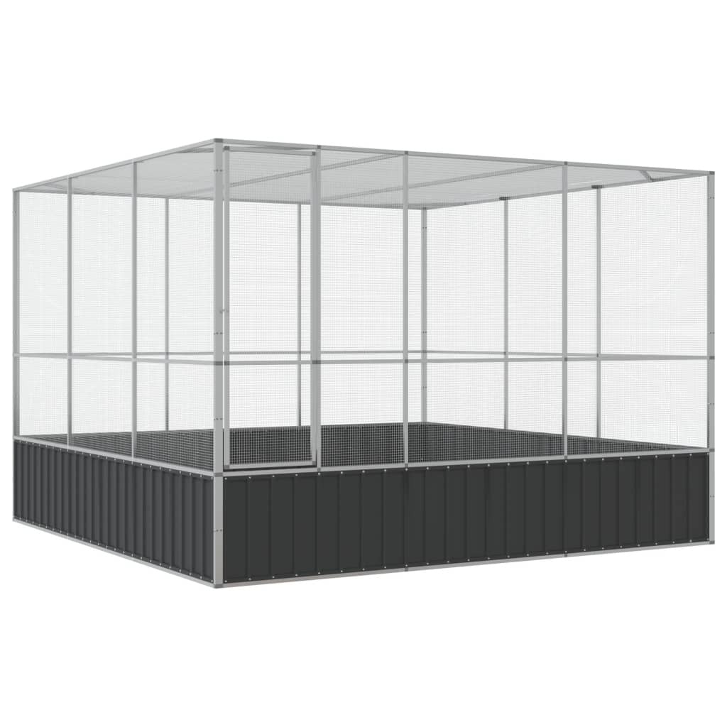 Large Aviary Bird Cage Walk In Parrot Budgie Enclosure Steel Silver