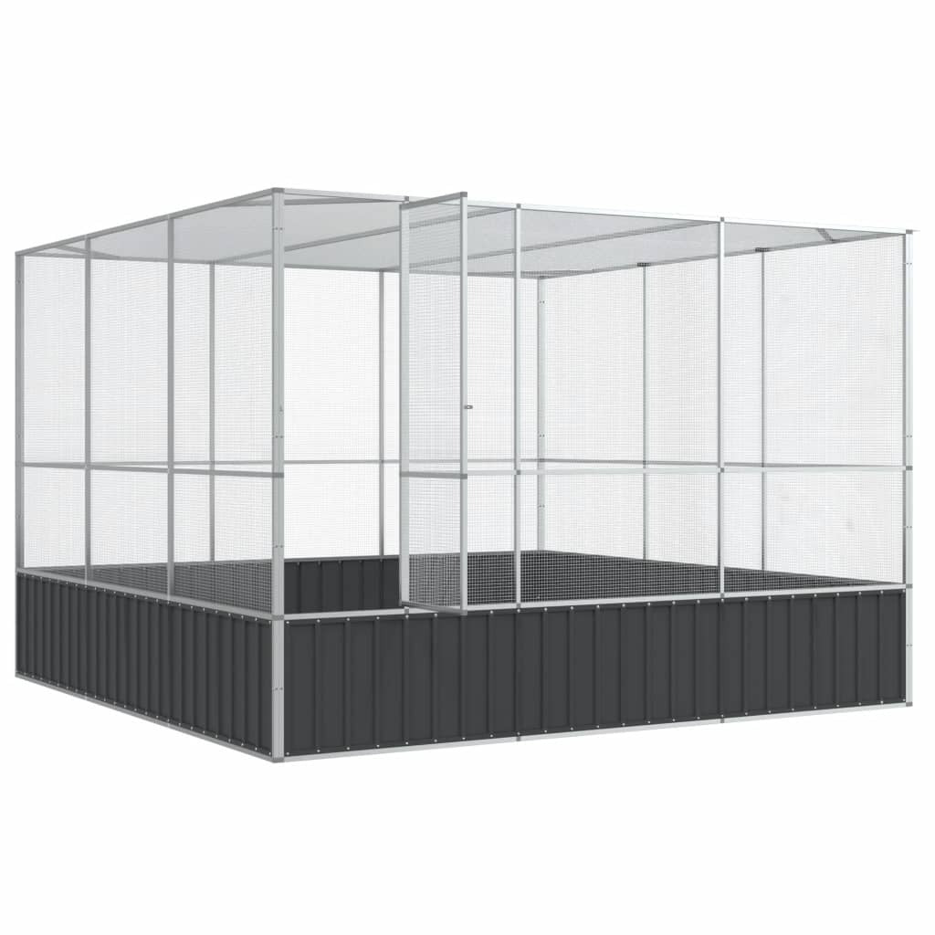 Large Aviary Bird Cage Walk In Parrot Budgie Enclosure Steel Silver
