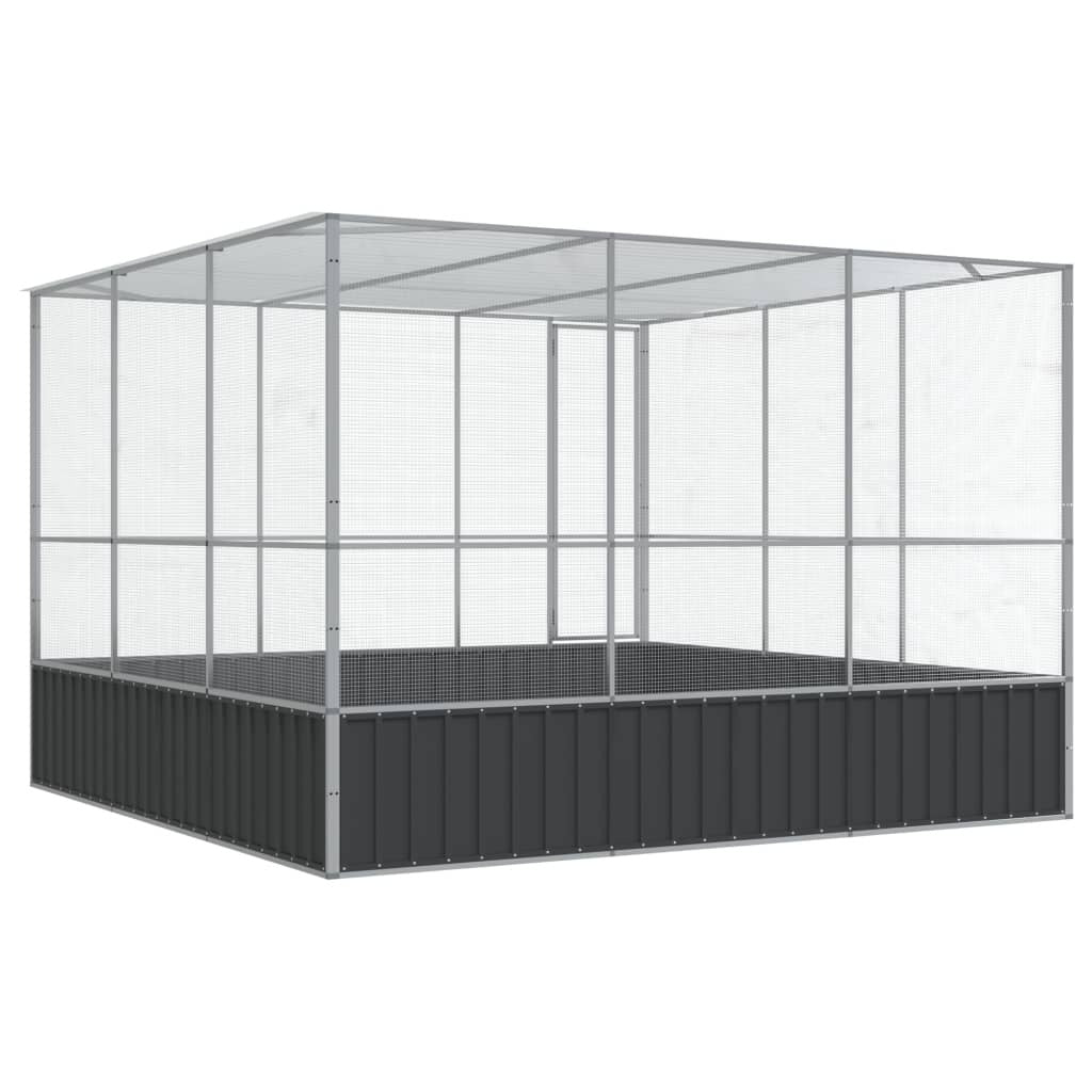 Large Aviary Bird Cage Walk In Parrot Budgie Enclosure Steel Silver