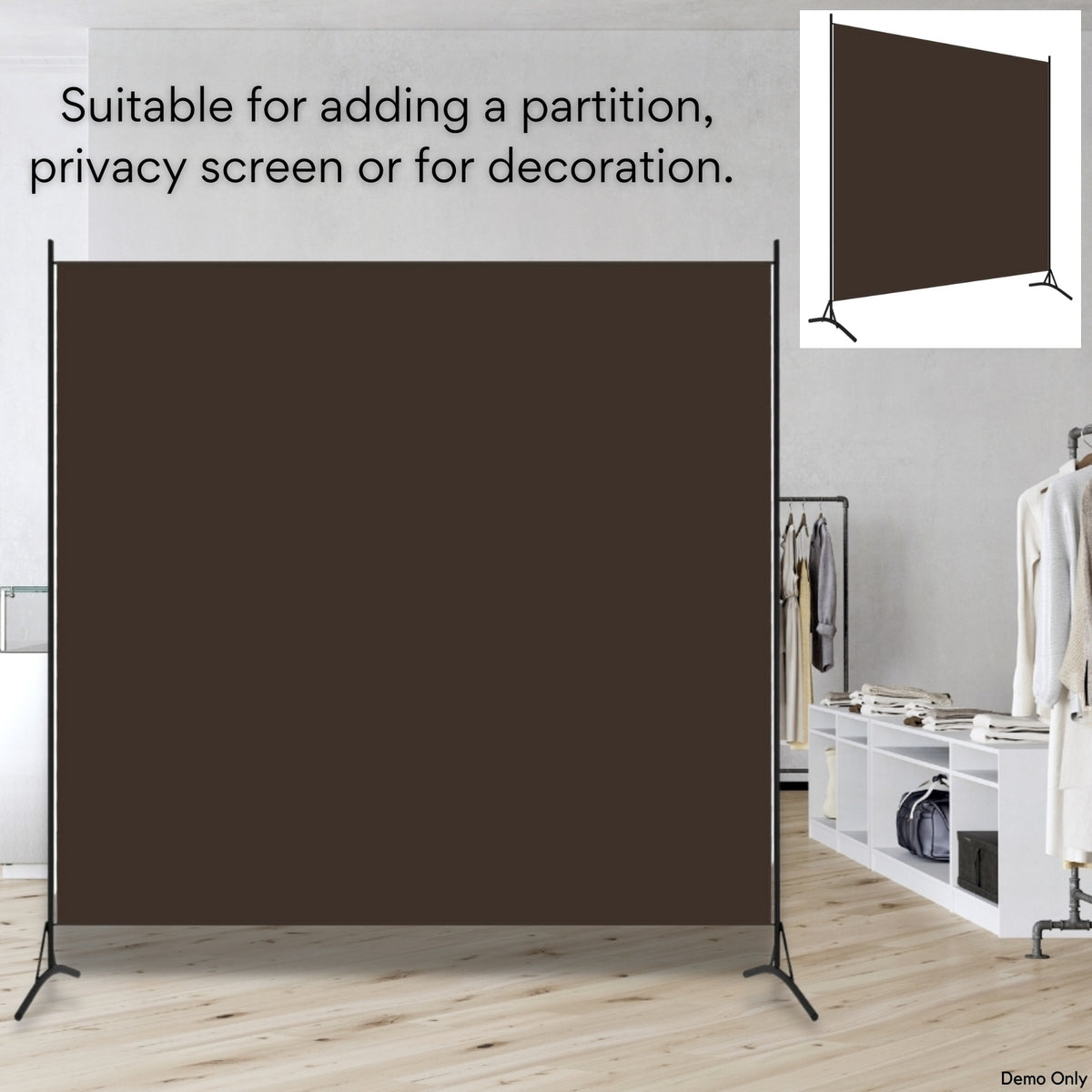 1-Panel Room Divider Brown 175x180 cm