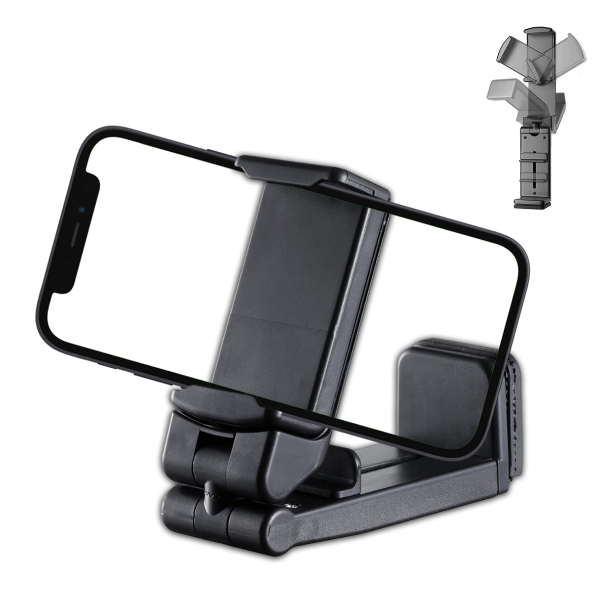 Urbanoki Airplane Phone Holder Mount 360° Rotation Stand for Travel Desk Black