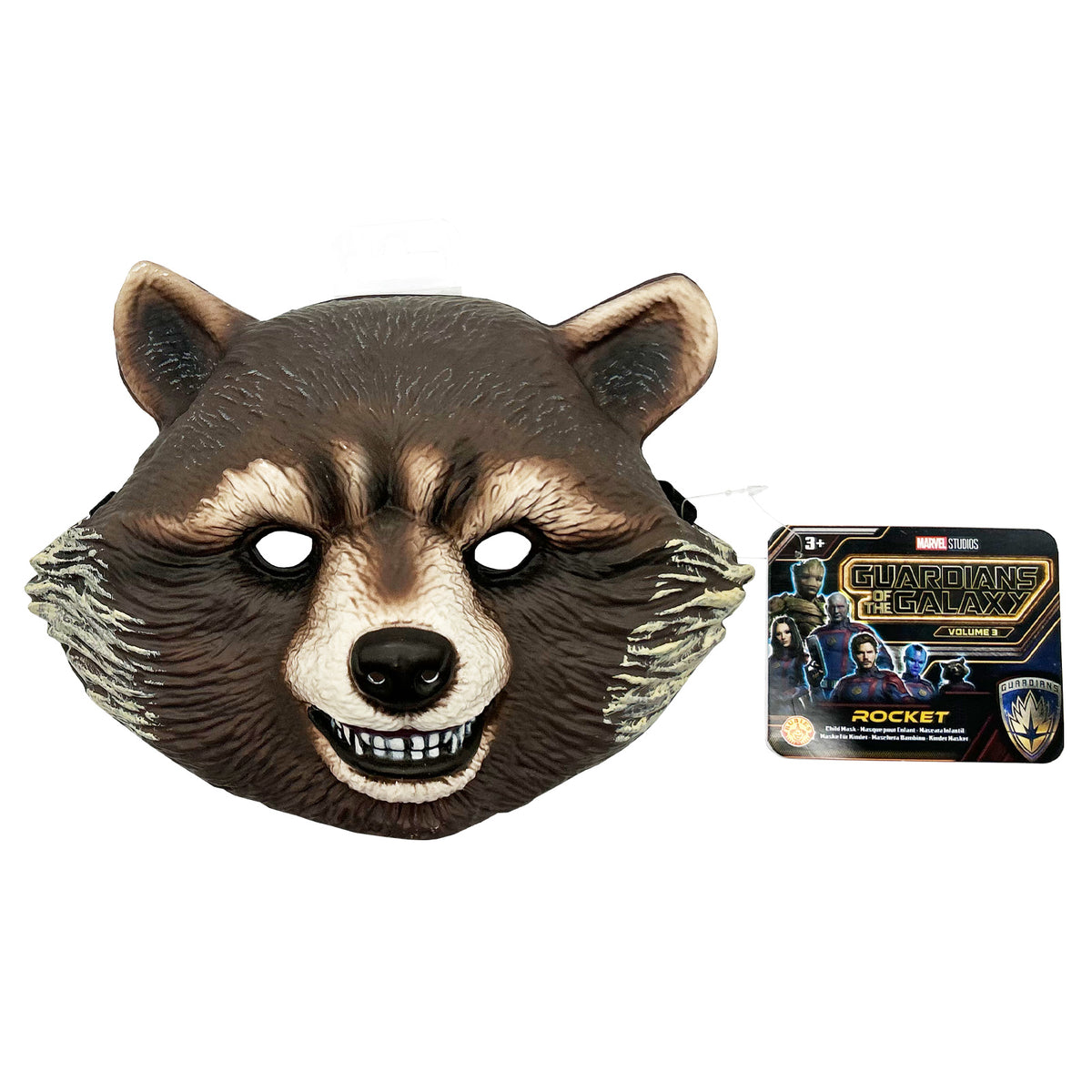 Marvel Rocket Raccoon Vacuform Mask with Painted Features for Guardians of the Galaxy - Brown Colour