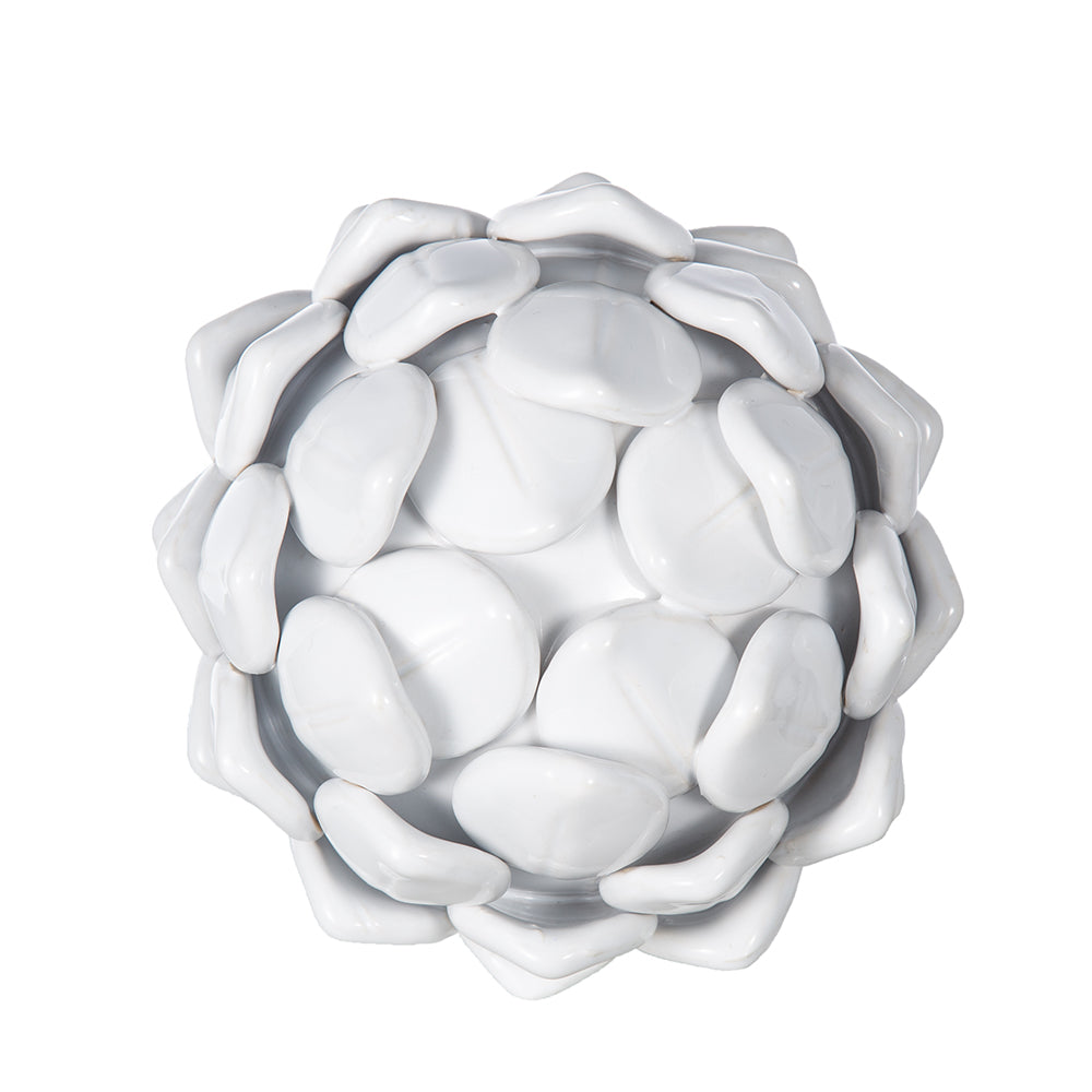 Artichoke Finial Large White Ceramic 26cm Decorative Accent Piece