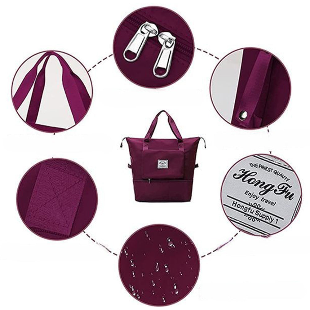 3 IN 1 Foldable and Expandable Large Capacity Travel Bag with Bottom Extension & Multi-Pocket