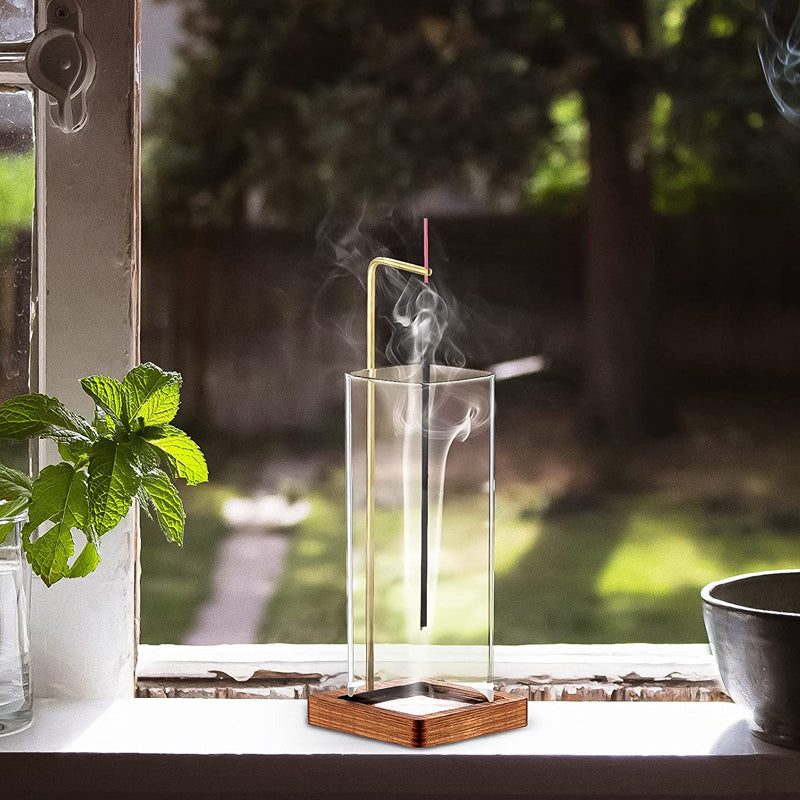 Inverted Vertical Incense Stick Holder Glass Bottle