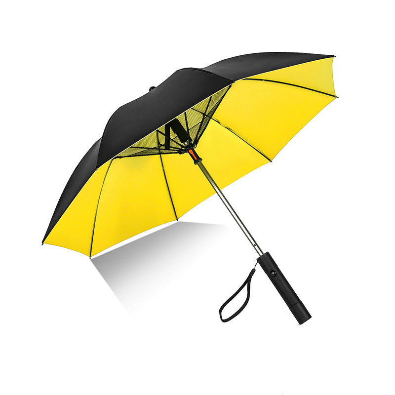Sun Protection Parasol Foldable Fan Beach Umbrella- USB Rechargeable