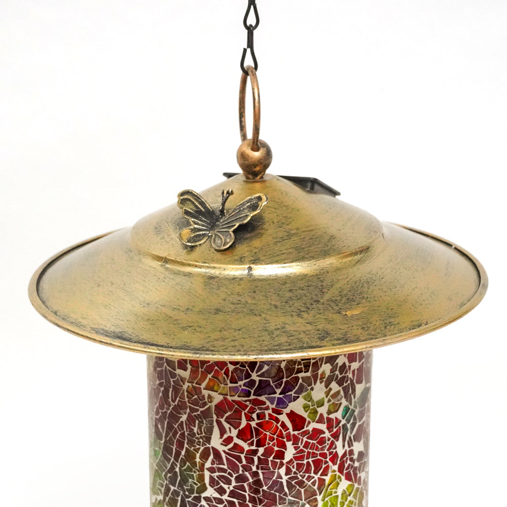 LUMIRO Outdoor Hanging Solar Bird Feeder and Garden Lantern