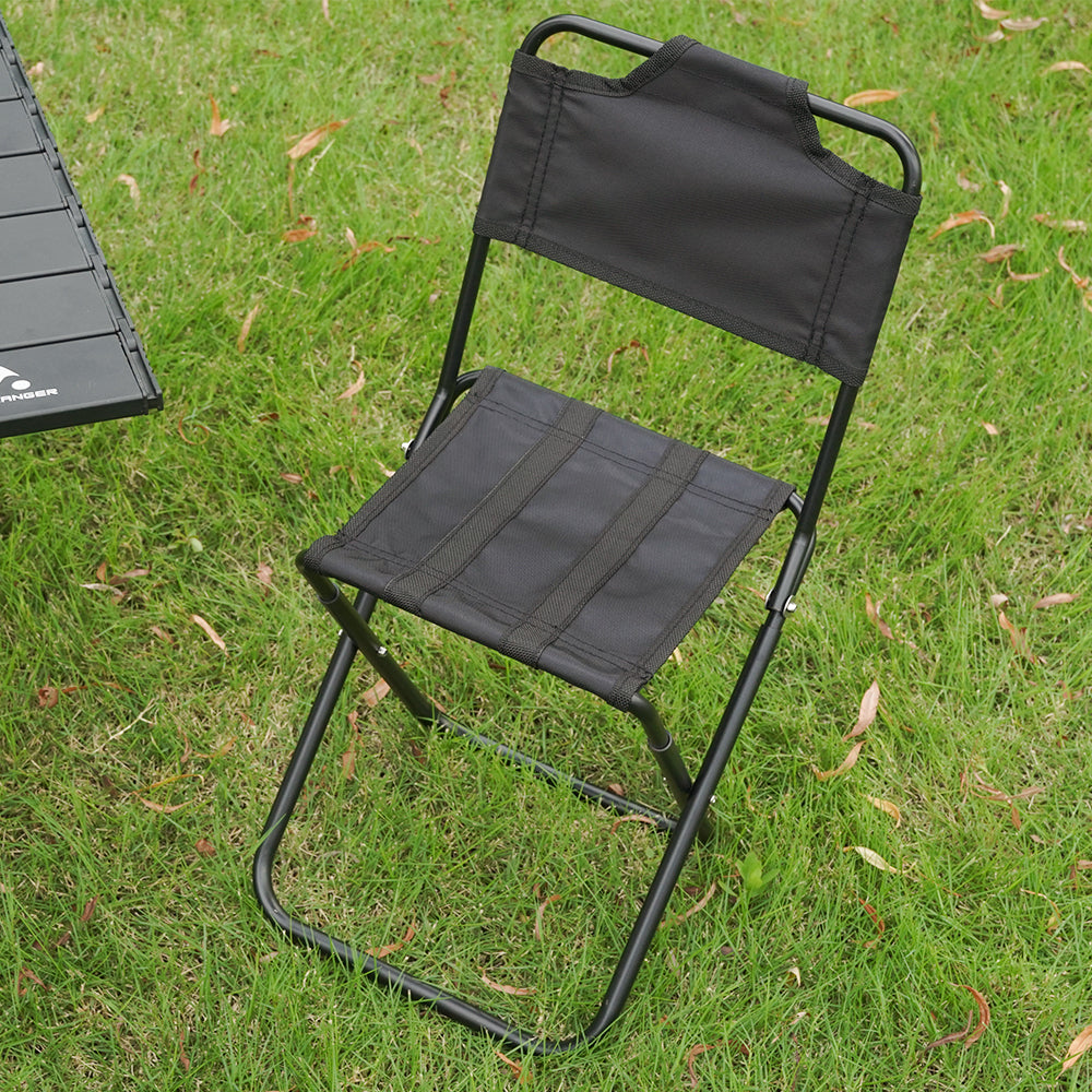 HYPERANGER Aluminum Portable Folding Camp Chair-Black
