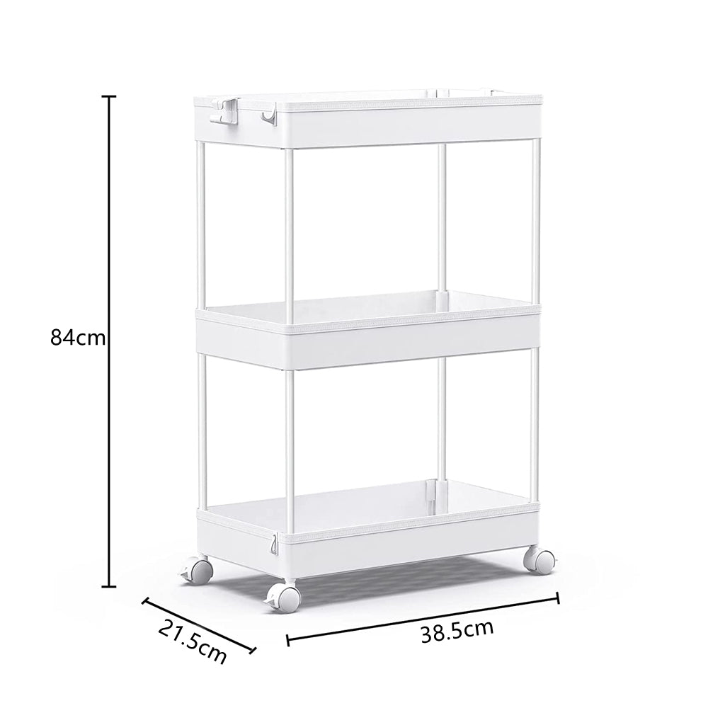 STORFEX 3-Tier Storage Rolling Cart - Organization Utility Cart