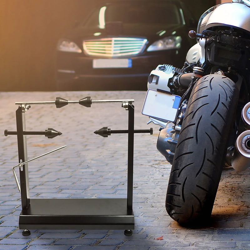 Heavy Duty Motorcycle Wheel Balancer Wheel Truing Stand- Black